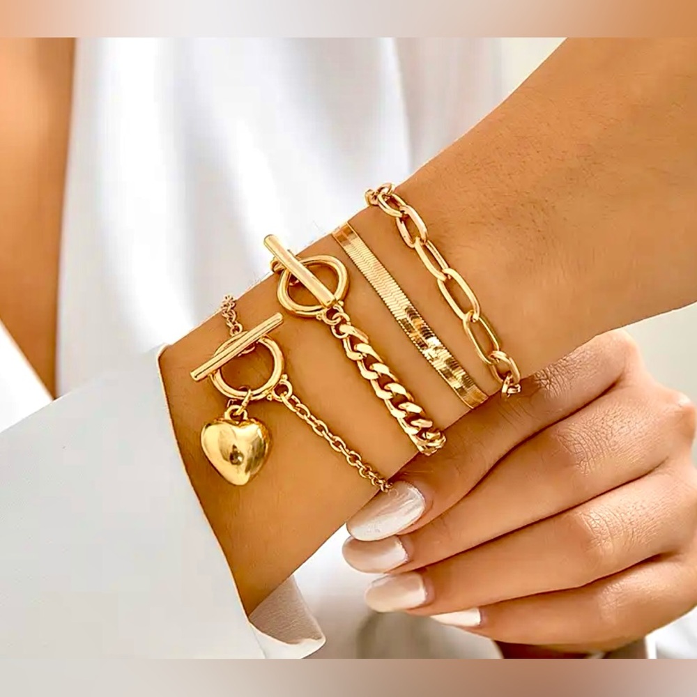 Set Of 4 Luxury Style Stacking Bracelets